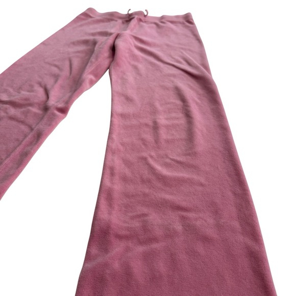 Vintage Juicy Couture Girls Velour Lounge Pants Pink Y2K Cozy 24 x 25" Girls 10 - Picture 2 of 7